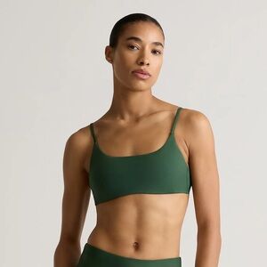 NWT QUINCE Italian Scoop Neck Bikini Top Women’s Medium Palm 6629